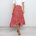 thumbnail image 1 of Pntutb Women Chiffon Casual High Waist Print Ruffles A-Line Pleated Swing Long Skirt, 1 of 6
