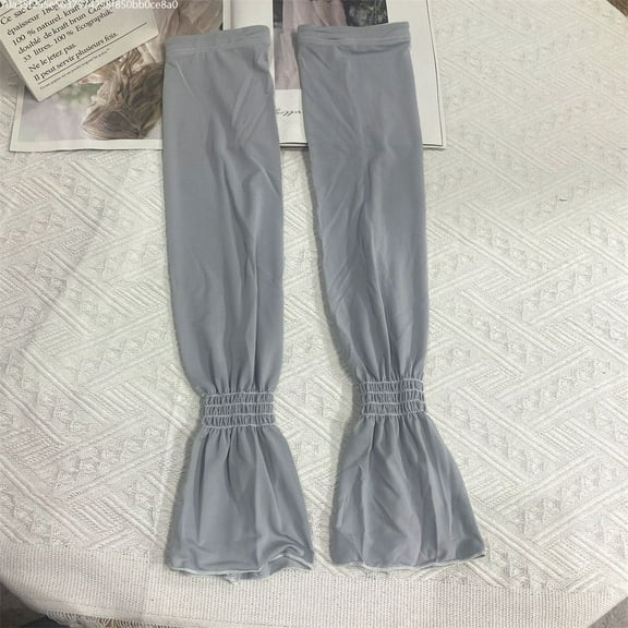 Summer Korean-style Loose Solid Color Ice Sleeves Bubble Horn Sleeves Adult Riding Thin UV-proof Sun-proof Sleeves for Women