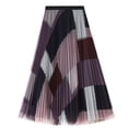 thumbnail image 1 of Pntutb Clearance Womens Plaid Print A-line Net Yarn Elastic Waist Casual Skirt, 1 of 6