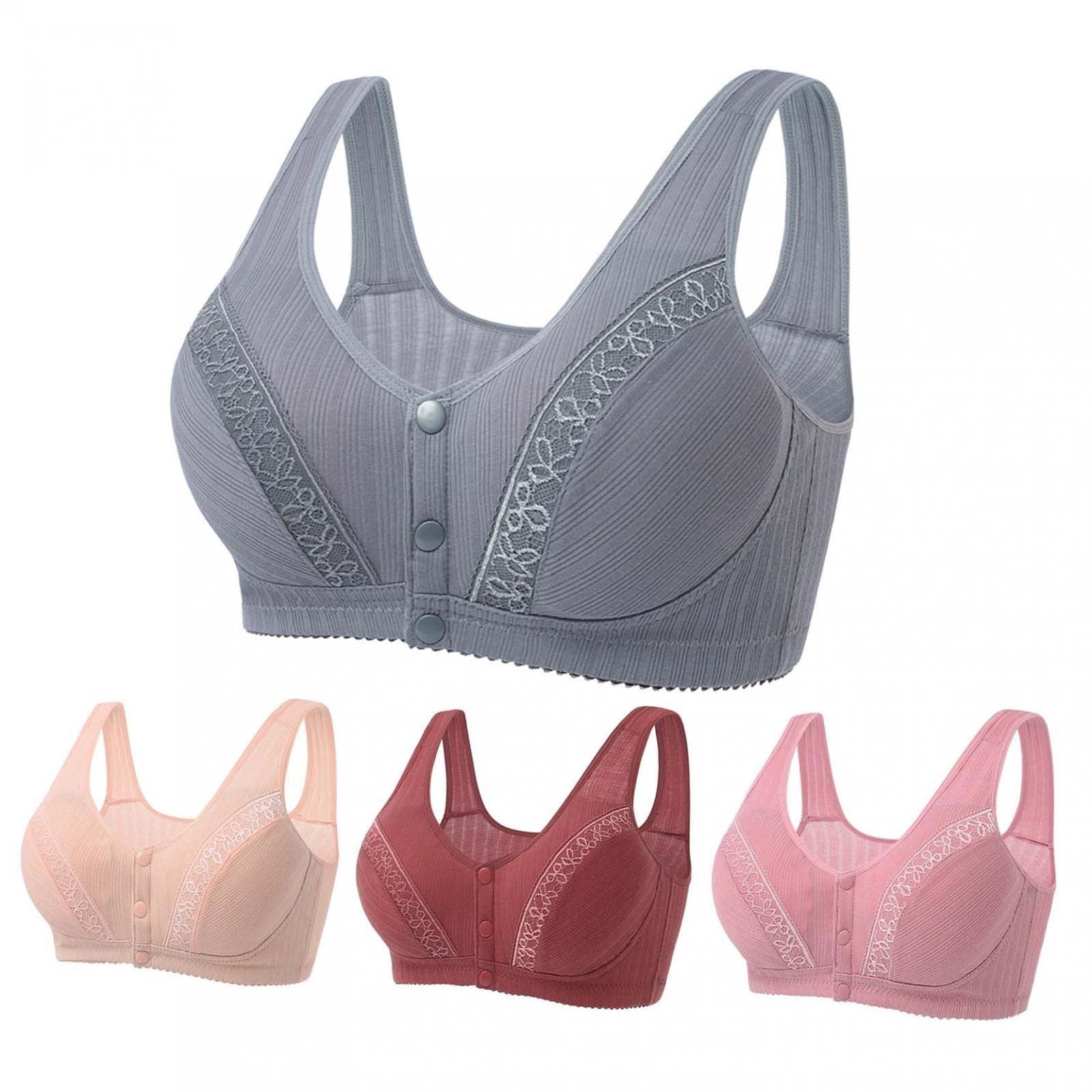 Pntutb Clearance Womens Plus Size Bra, Lace Front Button Shaping Cup ...