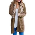 thumbnail image 1 of Pntutb Coats for Women,Womens Ladies Solid Open Front Soft Chunky Pocket Long Sleeve Coat Outerwear Cardigan, 1 of 6