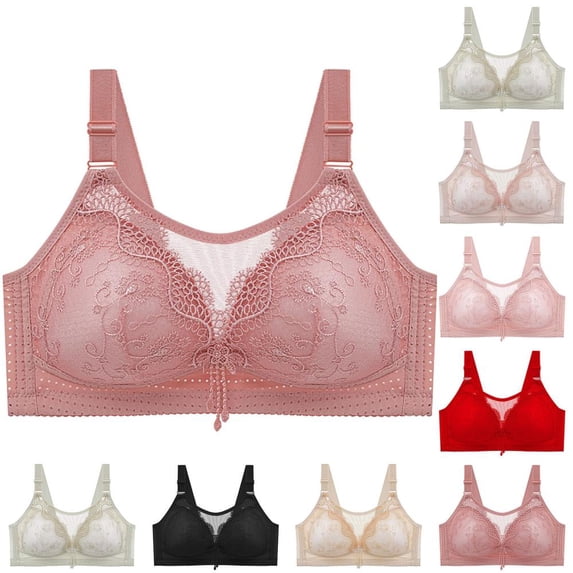 Pntutb Bras for Women Plus Size,Ladies Bra Fit Comfort,Womans Comfortable Lace Breathable Bra Underwear No Rims on
