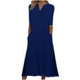 thumbnail image 1 of Pntutb Dress for Women Casual Round Neck Print Summer Short Sleeve Dresses Pockets, 1 of 7