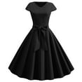thumbnail image 1 of Pntutb Flash Picks! Womens Vintage Short Sleeve Swing 50S Housewife Casual Evening Party Prom Dress, 1 of 5