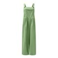 thumbnail image 1 of Pntutb Jumpsuits Clearance,Womens Cold Shoulder Jumpsuit Solid Button Suspender Jumpsuit Wide Pocket Leg Pant, 1 of 6