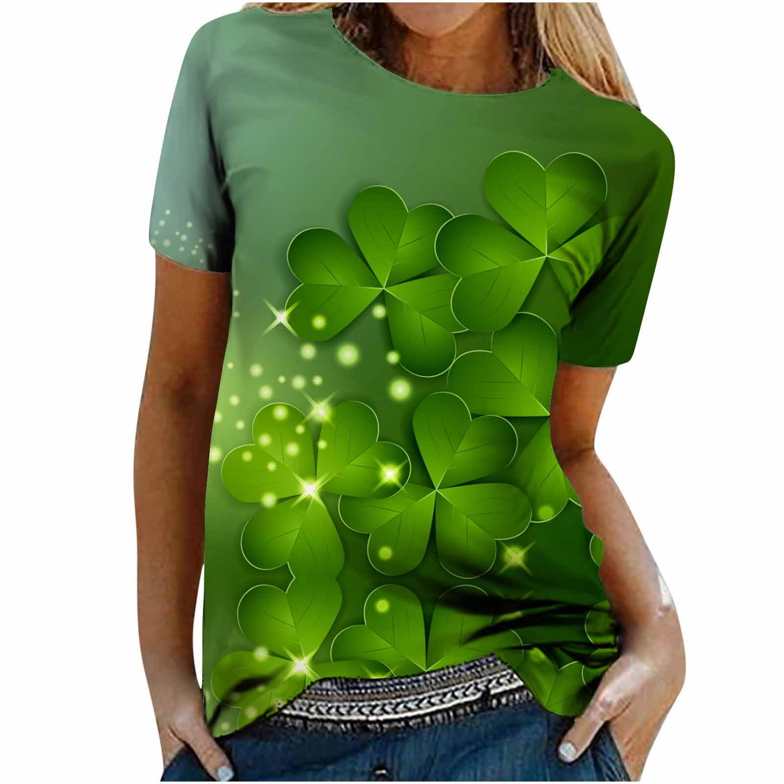 Pntutb Ladies Clearance Clothes,Shirts Womens Tops Funny St. Patricks ...