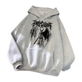 thumbnail image 1 of Pntutb Ladies Clothes,Womens Loose Dark Retro Print Tops Hooded Pocket Sweatshirts Pullover, 1 of 4