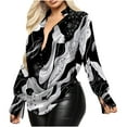 thumbnail image 1 of Pntutb Ladies Clothes,Womens Loose Print Deep V-Neck Plush Blouses Pullover, 1 of 6