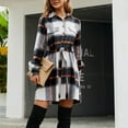 thumbnail image 1 of Pntutb Ladies Plaid Long Sleeve Shirt Thickening Dress Design Retro Jacket, 1 of 6