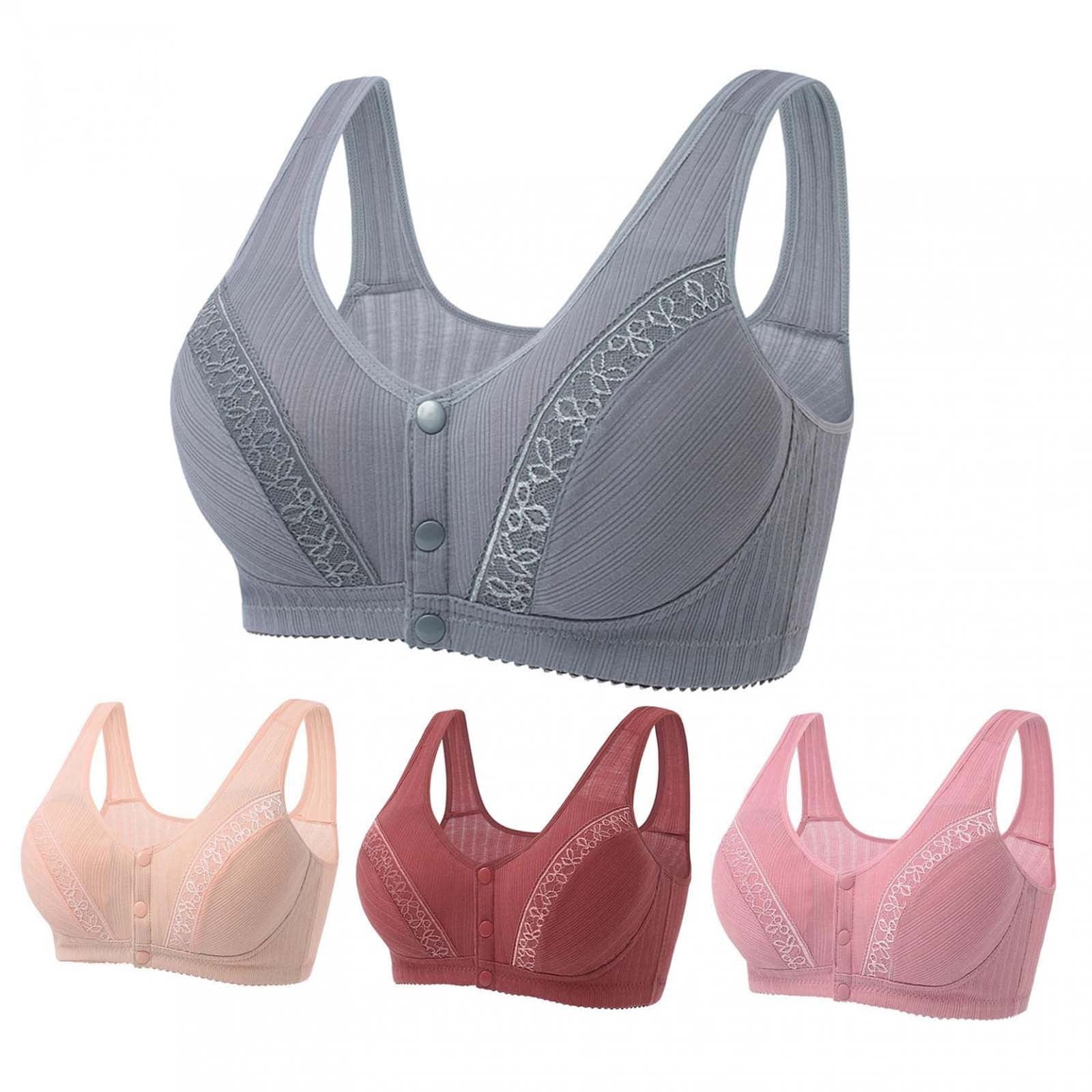Pntutb Plus Size Bras for Women Lace Front Button Shaping Cup Shoulder