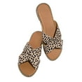 thumbnail image 1 of Pntutb Shoes Womens Studded Flat Sandals Open Toe Slip On Mule Slides Crossed Strap Slipper, 1 of 5