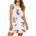thumbnail image 1 of Pntutb Summer Dresses,Womens Dresses,Women Print One Shoulder Sleeveless Tie Party Floral Print Mini Dress, 1 of 5