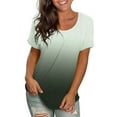 thumbnail image 1 of Pntutb Women's Summer Casual T-Shirt Gradient O-Neck Pullover Short Sleeve Tops, 1 of 6