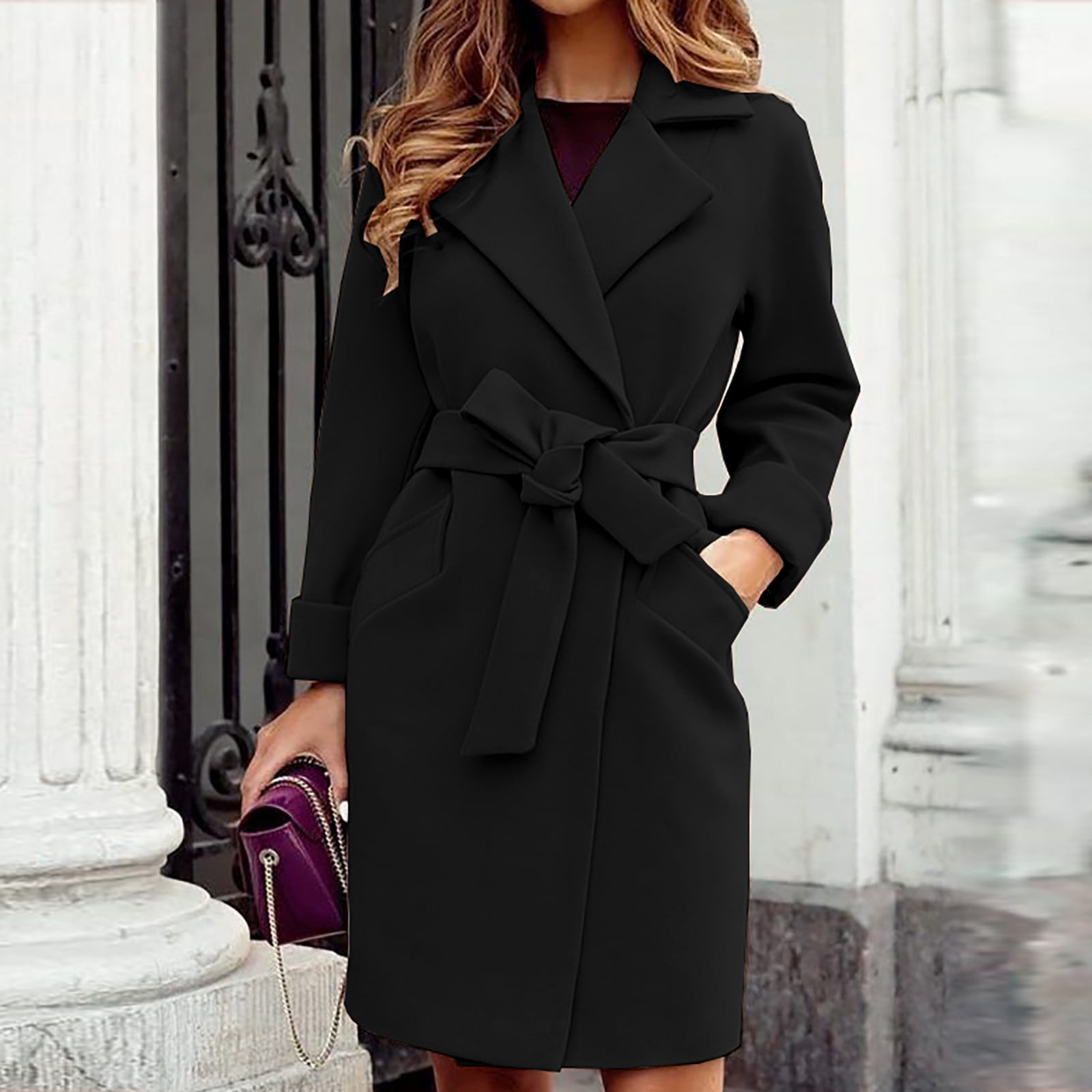 Bagatelle notch lapel trench coat hotsell