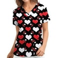 thumbnail image 1 of Pntutb Womens Blouses for Clothing Print V-Neck Short Sleeve Tops with Pocket, 1 of 3
