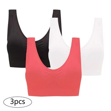 Pntutb Womens Clearance,3-Pack Women's Sports Bra without Wire Free Support Yoga Running Vest Underwears Rollback