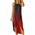 thumbnail image 1 of Pntutb Womens Dresses Maxi Cross Rounk Neck Slit Vacation Beach Long Dress, 1 of 6