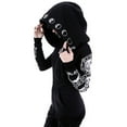 thumbnail image 1 of Pntutb Womens Loose Gothic Punk Long Sleeve Hooded Black Cardigan Zipper Jacket Coat, 1 of 6
