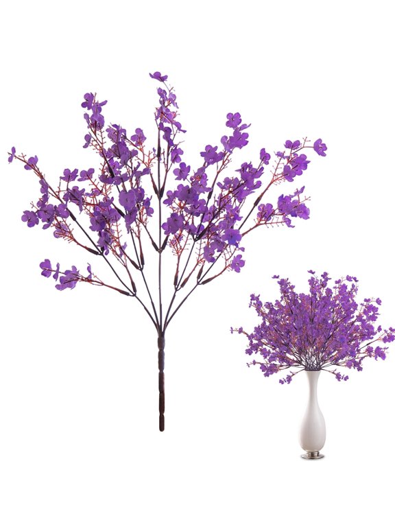 5-Forked Starlet Simulation Flower Wedding Hand Holding Flower for Spring Summer Garden Patio Window Box Office Table Kitchen Home Decor White