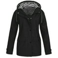 thumbnail image 1 of Pntutb Womens Solid Rain Jacket Outdoor Plus Size Waterproof Hooded Raincoat Windproof, 1 of 5