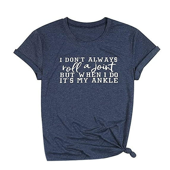 Pntutb Womens Tops Casual Loose Fit Plus Size Alphabet Print Tee Shirts Tops