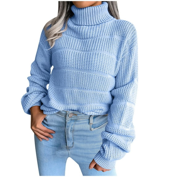Pntutb Womens Clearance,Women's Fashion Casual Long Sleeve Hollow Out Base Knitted Sweater Rollback Clothes