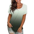 thumbnail image 1 of Pntutb Women's Summer Casual T-Shirt Gradient O-Neck Pullover Short Sleeve Tops, 1 of 5