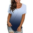 thumbnail image 1 of Pntutb Women's Summer Casual T-Shirt Gradient O-Neck Pullover Short Sleeve Tops, 1 of 5