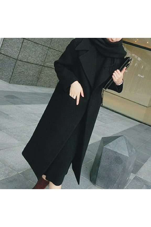 Womens Fall Fashion,Women Winter Warm Trench Long Coat Outwear Lapel Wool Jacket Overcoat Plus