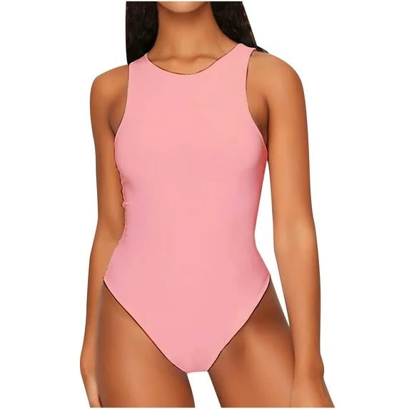 Pntutb Womens,Fashion Sexy Women's O-Neck Sleeveless Slim Ladies Bodysuit Solid Jumpsuit Special Offers