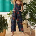 thumbnail image 1 of Pntutb Womens Floral Print Straps Wide Leg with Pockets Vintage Jumpsuit, 1 of 4