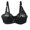 thumbnail image 1 of Pntutb Womens Lace with Steel Ring Solid Color Sexy Double Breasted Push Up Bra, 1 of 5