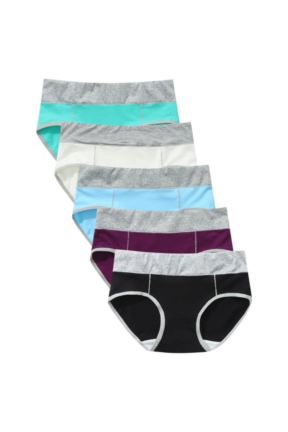 Pntutb Womens Pants,Ladies,5Pc Patchwork Briefs Panties Underwear Knickers Bikini Underpants