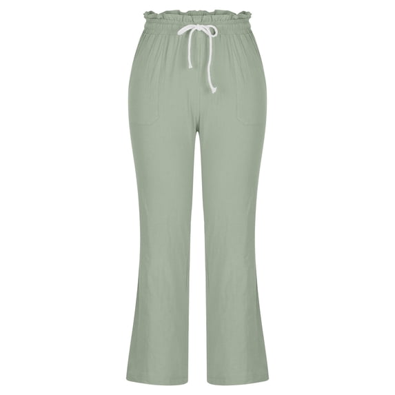 Pntutb Womens Pants,Fashion Women's Summer Casual Loose Cotton and Linen Pocket Solid Trousers Pants