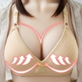 thumbnail image 1 of Pntutb Womens Plus Size Bra Wire Free Underwear One-Piece Bra Everyday Underwear Khaki 42, 1 of 6