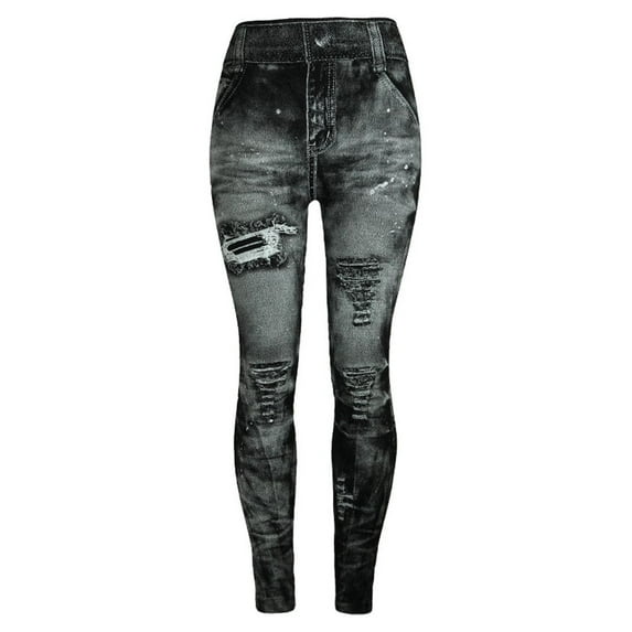 Pntutb Womens Plus Size Clearance,Women's Jeans Bottom Pants Coloured Hip-Up Super Bomb Slim Nine-Minute Pants
