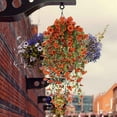 thumbnail image 1 of Simulated Flower Violet Green Silk Flower Wall Hanging -Border Rattan Hanging Basket Ceiling Decoration, 1 of 5