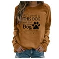 thumbnail image 1 of Pntutb Womens Plus Size Dog Lover Text Letter Print Round-Neck Long Sleeve Loosen Single Sweatshirt Tops, 1 of 6