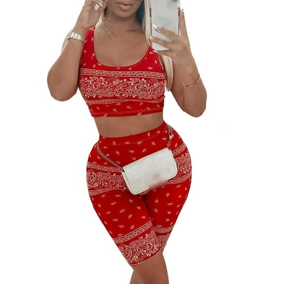 Pntutb Womens Plus Size Sleeveless Split 2 Piece Set Casual Short Pants Casual Outfit Sportswear