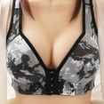thumbnail image 1 of Pntutb Womens Plus Size Women Print Thin Front Buckle Adjustment Chest Shape Bra Underwear No Rims Black XL, 1 of 6