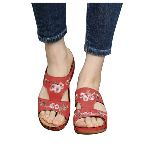 Pntutb Womens Sandals ,Ladies ,Casual Fashion All-Match Wedge Heel Flower Shoes