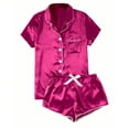 thumbnail image 1 of Pntutb Womens Satin Casual Home Button Pajama Set, 1 of 6