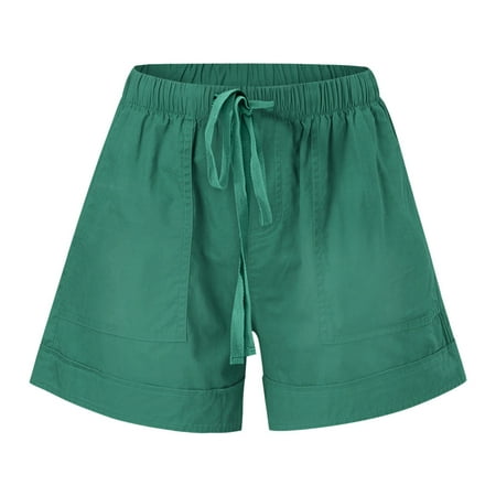 Pntutb Womens Short,Women's Comfy Drawstring Splice Casual Elastic Waist Loose Shorts Pants