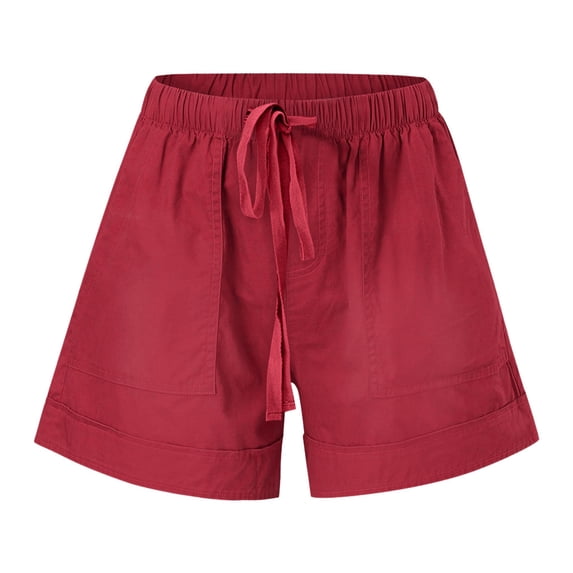 Pntutb Womens Short,Women's Comfy Drawstring Splice Casual Elastic Waist Loose Shorts Pants
