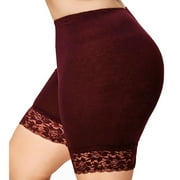 Pntutb Womens Shorts Clearance,Women's Plus Size Mid Waist Lace Hot Shorts Elastic Sports Pants Trousers Trunks Rollback