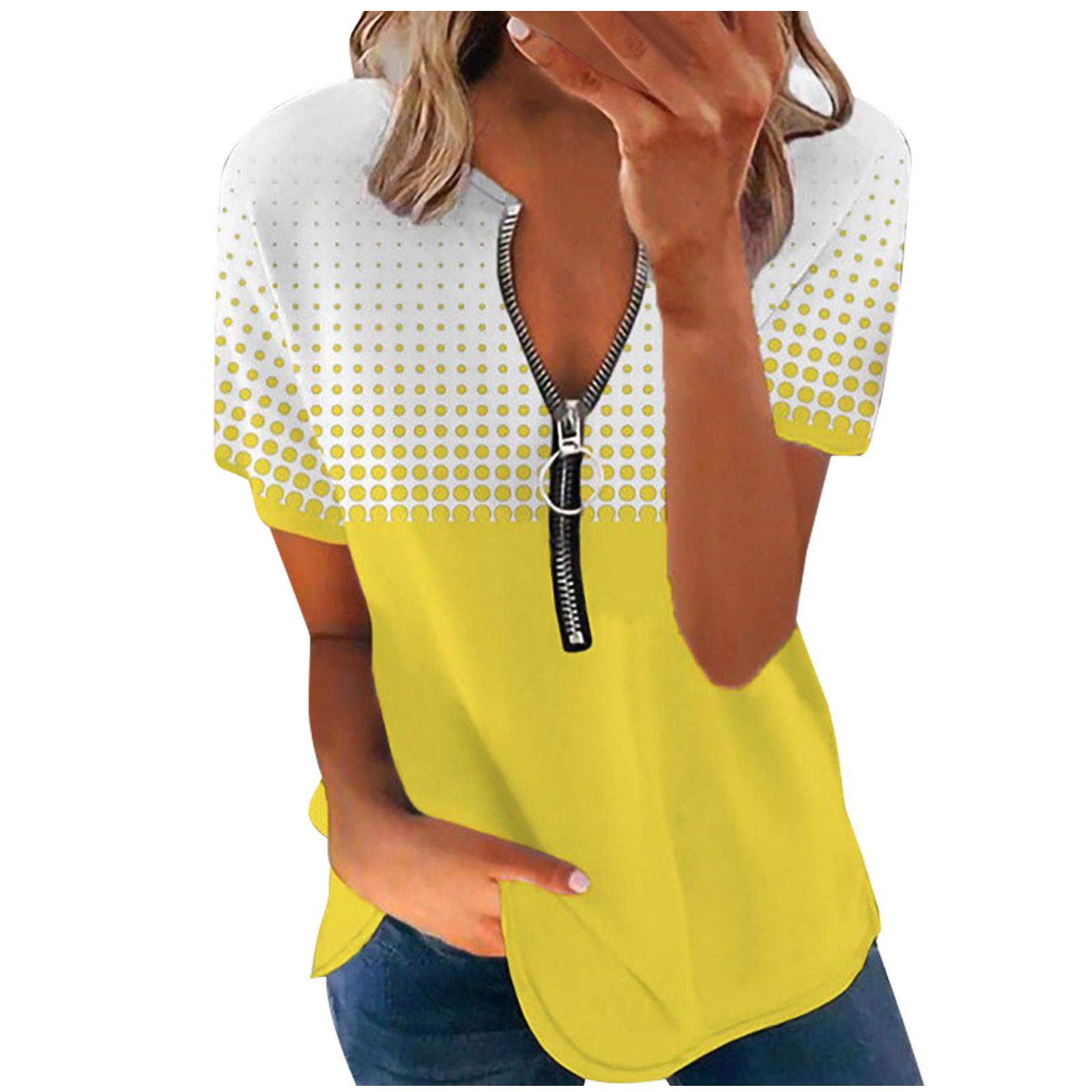 Women's Oversized Denim Dress – V-Neck Short Sleeve Mini Dress With Pockets, Vintage Loose Fit