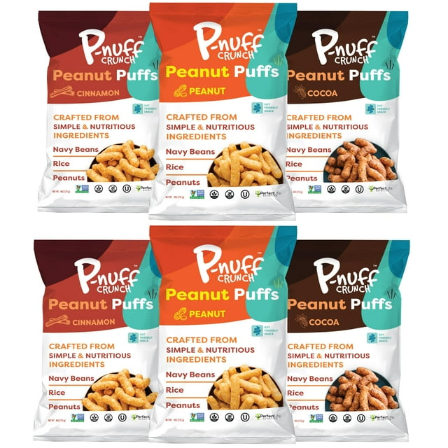 Pnuff Crunch Peanut Butter MMF7 Puffs Healthy Snacks, Low Calorie