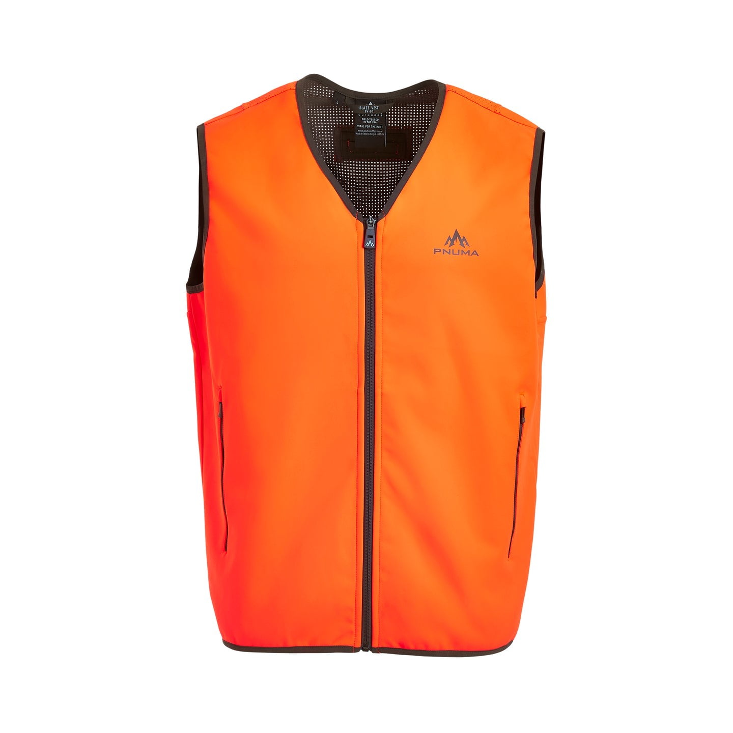 Pnuma Outdoors Blaze Vest, Blaze Orange, 2XL, High Visibility Hunting Vest (BV-BO-2XL)
