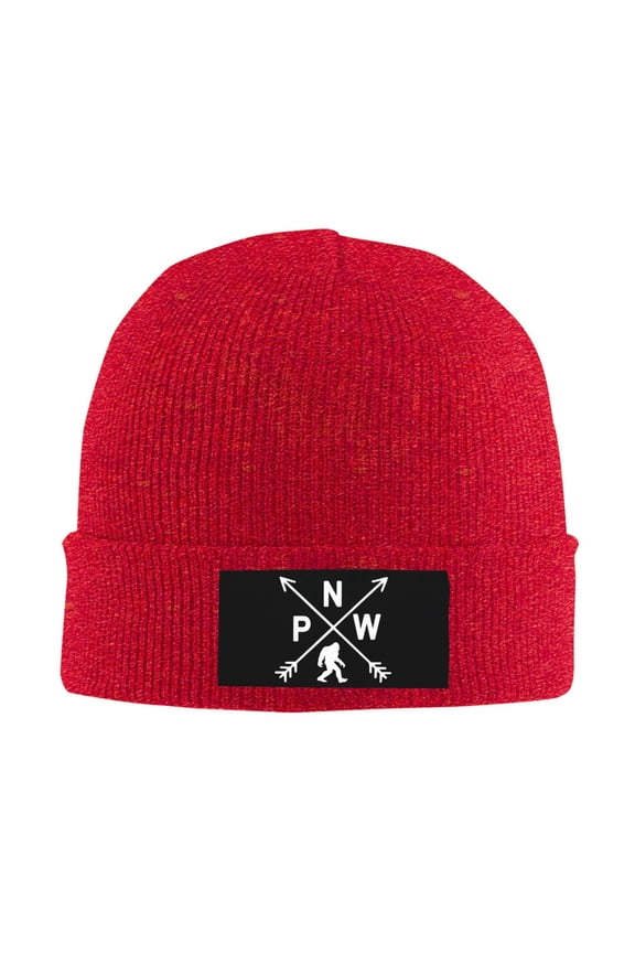 Pnw Logo Men Women Knitted Hat Adult Knit Beanie For Fall Winter Knit Hat Cap Slouchy Knitted Skull Cap