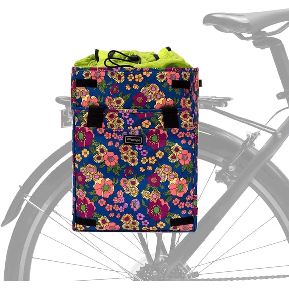 Po Campo Bags Bike Accessories – Orchard Grocery Pannier – Rear Rack Bicycle Storage Bag – Waterproof, Large Bicycle Pannier for Shopping, Urban Commuting, Travel (Meadow)
